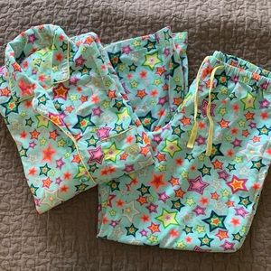 Victoria Secret Flannel PJ Set Star Print Small